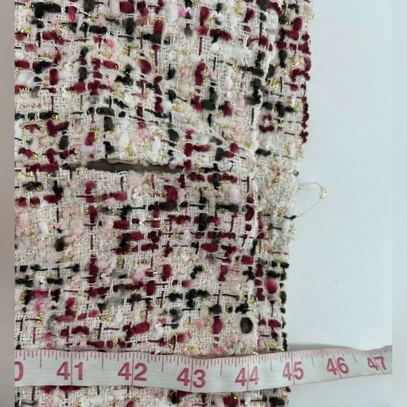 NWT En Saison Everleigh Midi Tweed Dress Beige Burgundy Size S - Picture 13 of 13